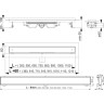 Водоотводящий желоб ALCAPLAST APZ107-550 FLOOR с порогами для решетки под кладку плитки Low, горизонтальный сток APZ107-FLOOR-550